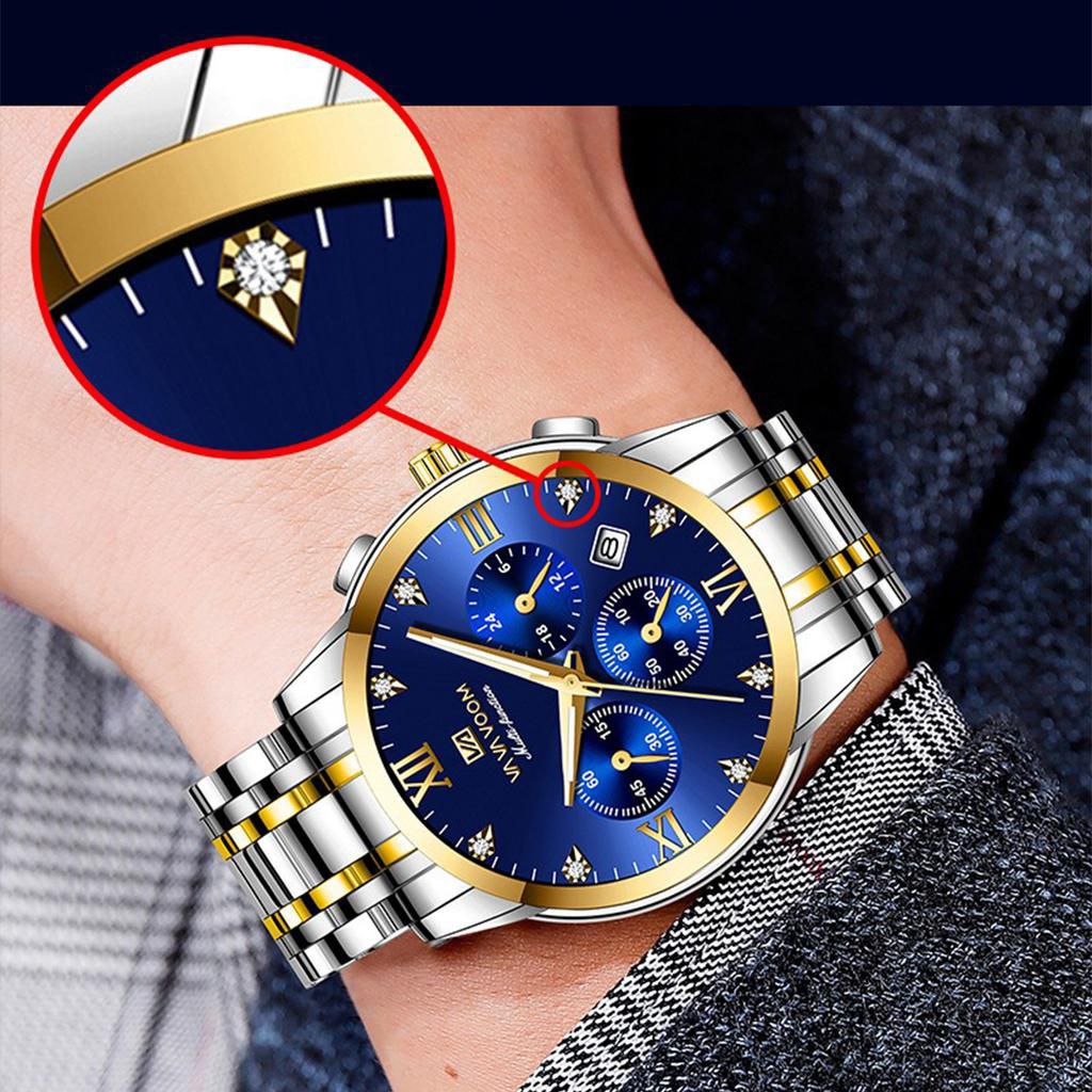 Montre Homme Prestige – Bleu &amp; Or Luxe