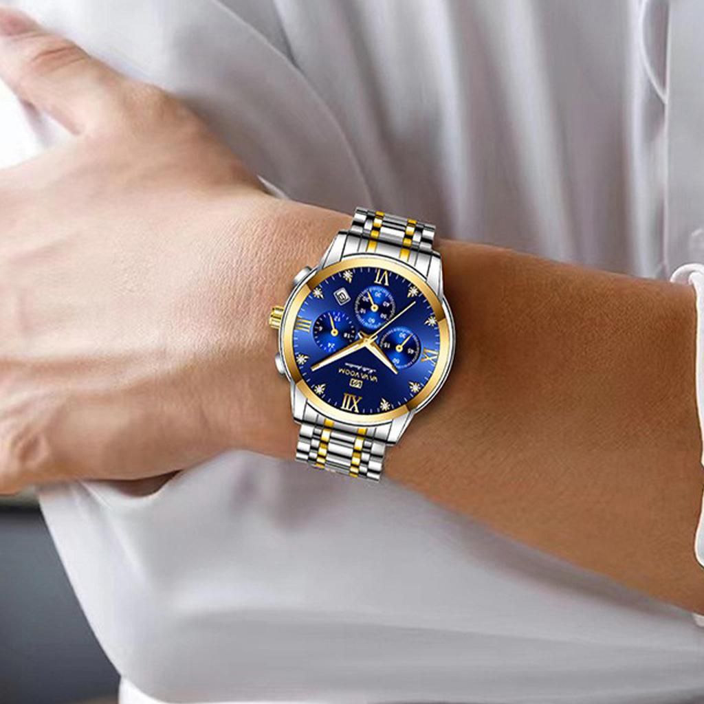 Montre Homme Prestige – Bleu &amp; Or Luxe